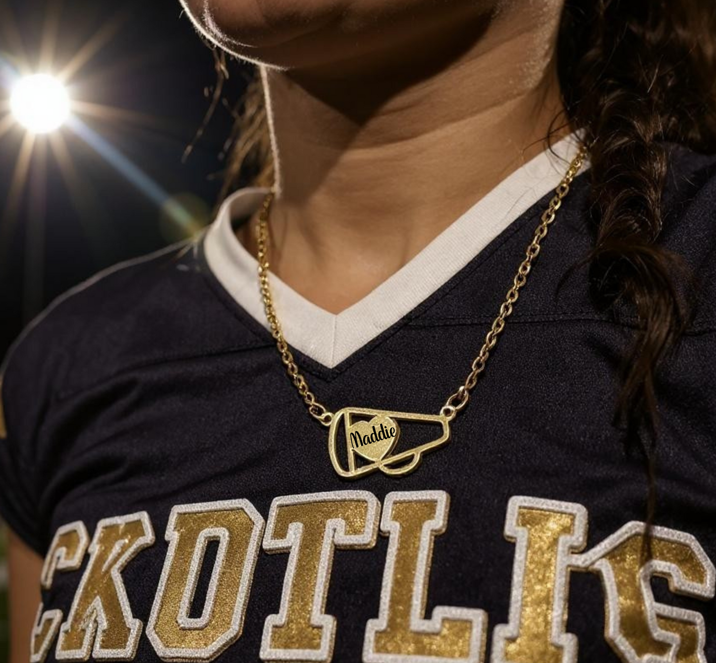 Personalized Cheerleader Necklace – Custom Engraved Cheer Jewelry Gift for Cheerleaders, Teams & Coaches