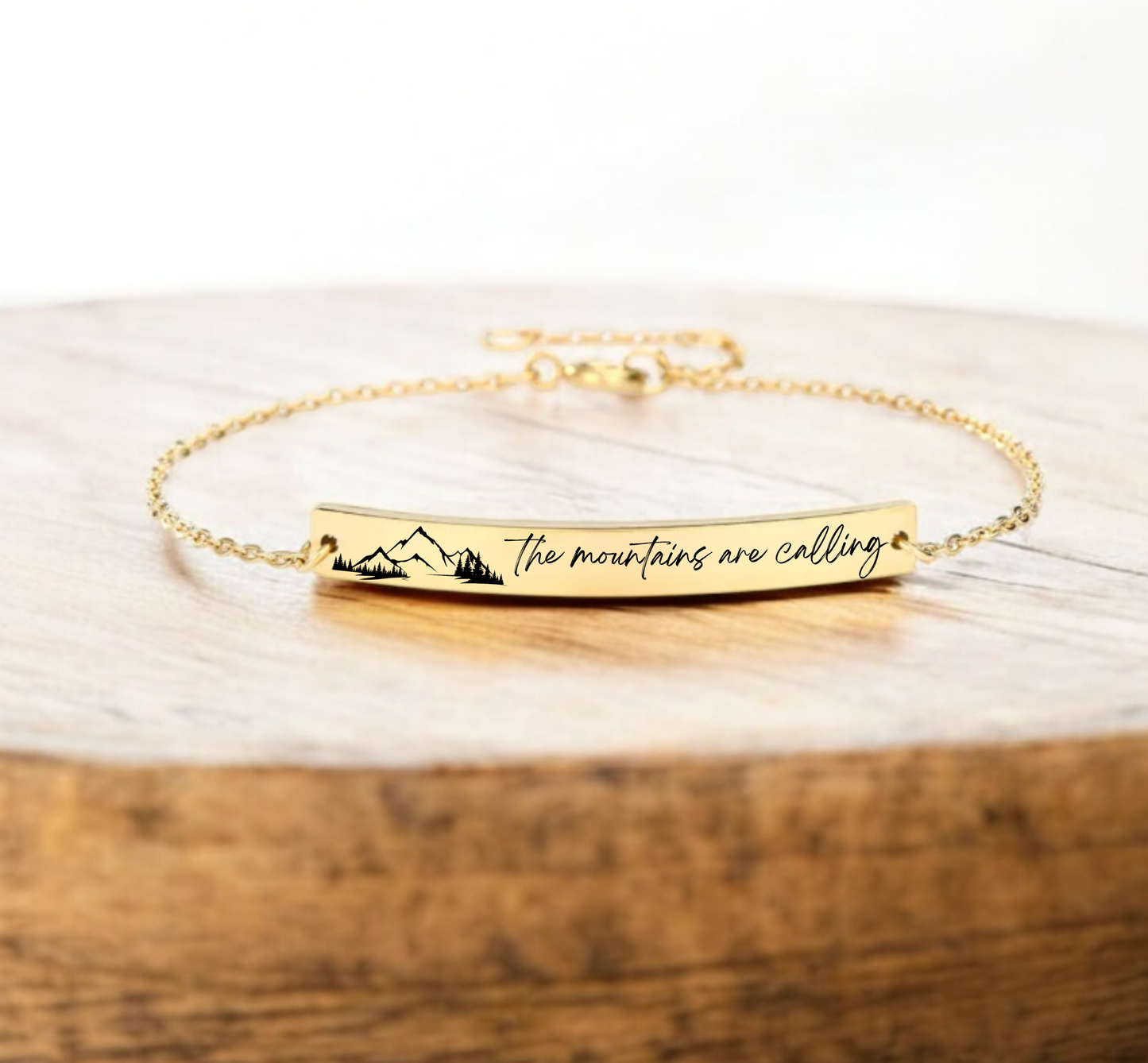 Custom engraved travel bracelet for hikers, wanderers, and outdoor lovers