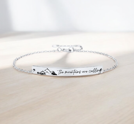 Hiking and travel-inspired custom bracelet – personalized gift for explorers