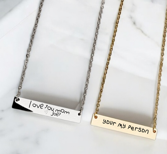 Custom Handwriting Necklace – Actual Handwritten Note Jewelry in Gold or Silver, Memorial Keepsake Gift for Her