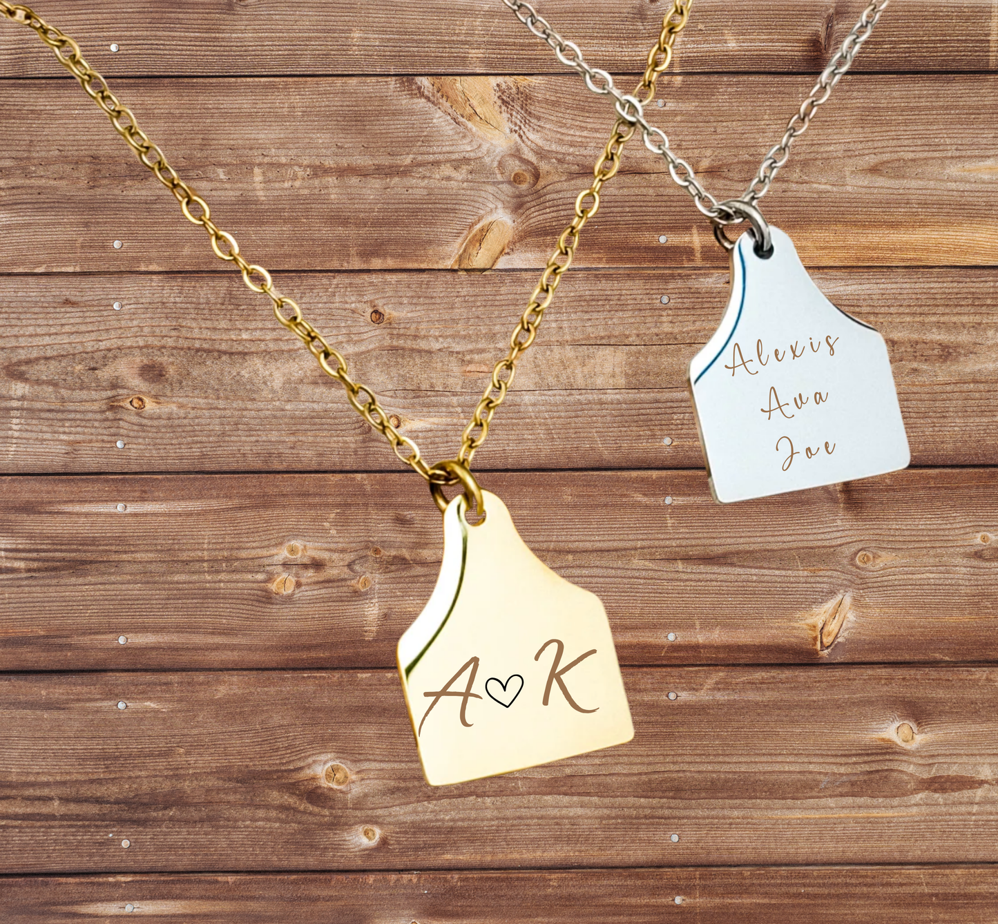 Personalized Cow Tag Necklace – Custom Engraved Farm Animal Pendant Gift for Her
