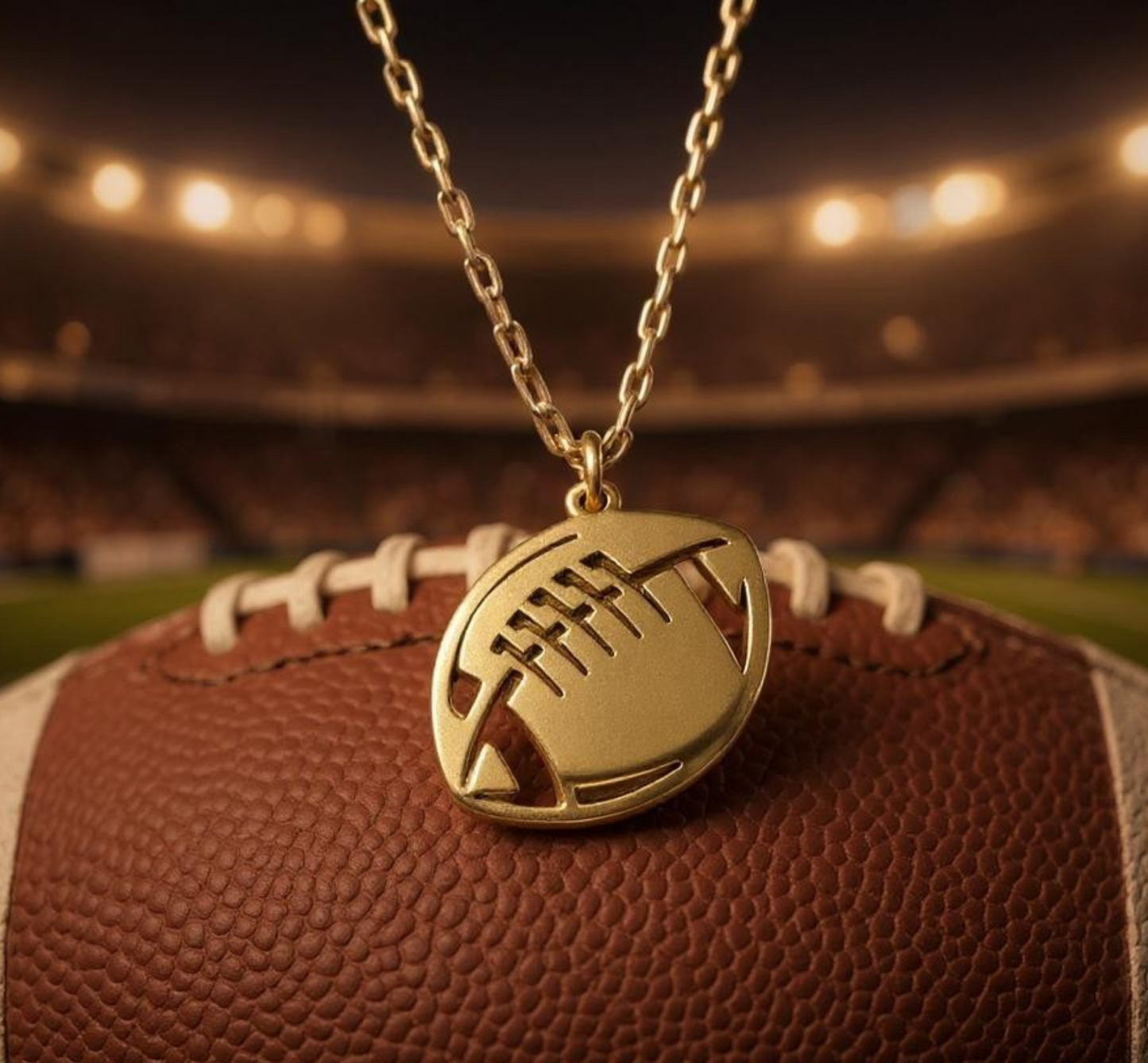 Personalized Football Pendant Necklace – Custom Engraved Jewelry Gift for Football Moms, Players & Coaches