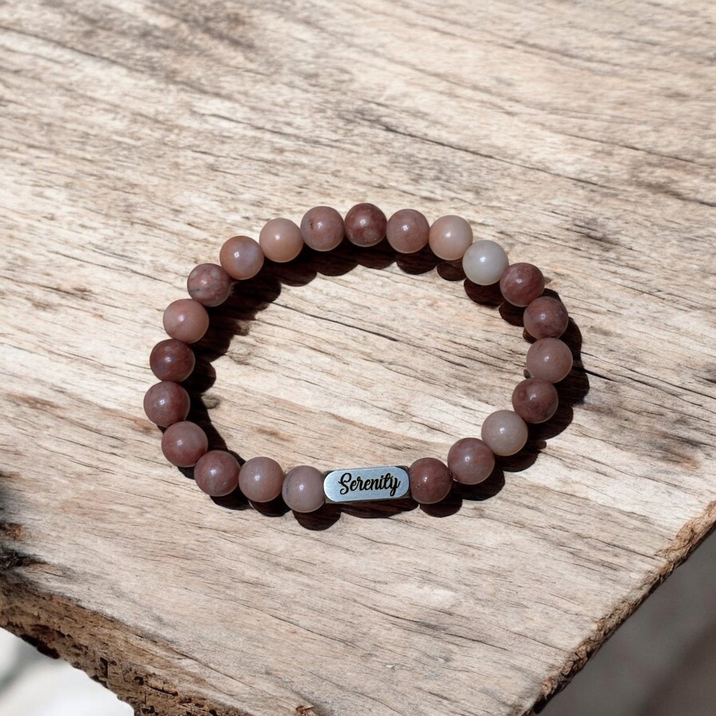 Personalized Stone Bracelet – Custom Engraved Natural Stone Jewelry Gift for Her, Mom, Sister