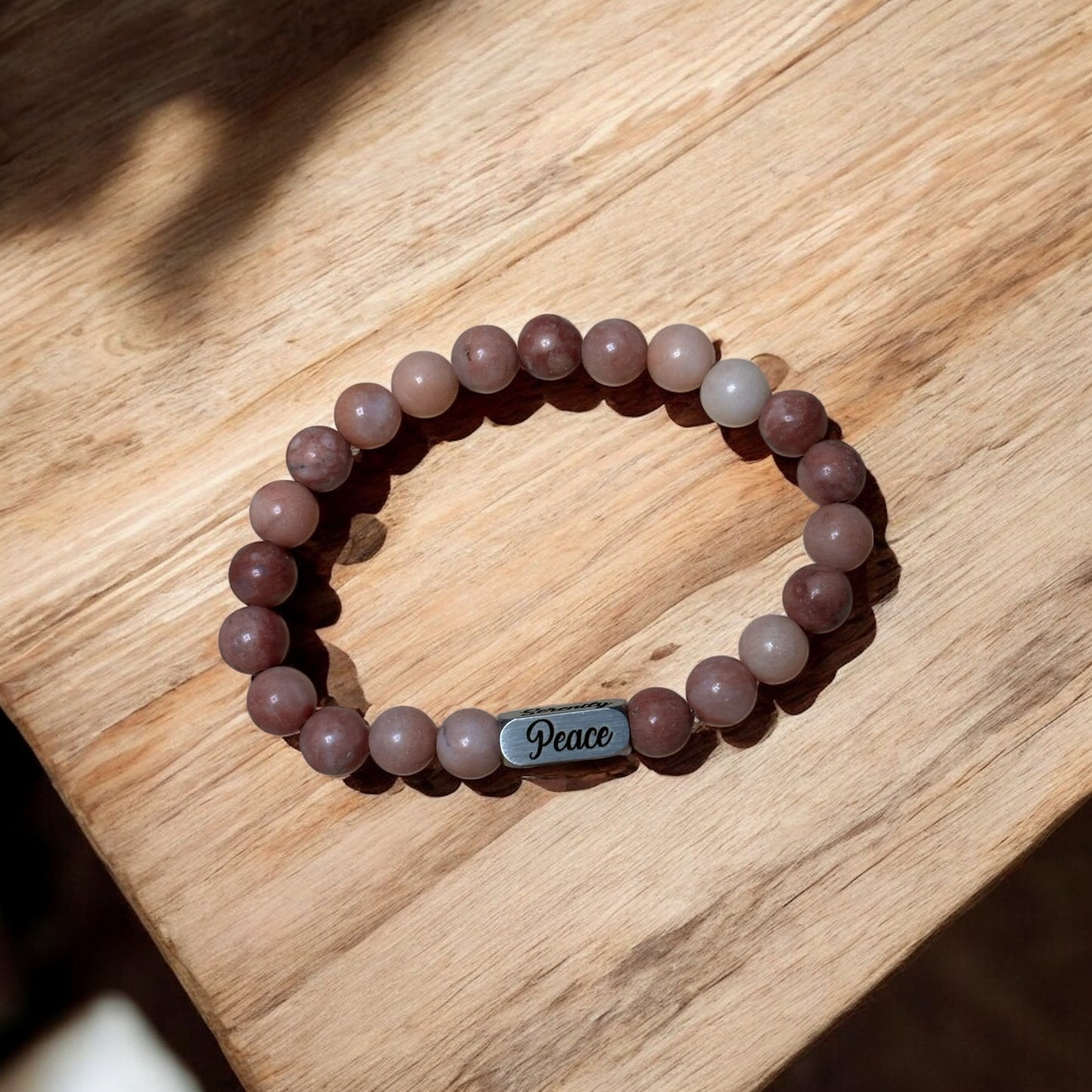 Personalized Stone Bracelet – Custom Engraved Natural Stone Jewelry Gift for Her, Mom, Sister