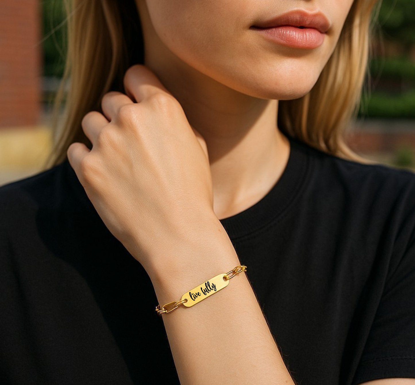 Personalized Oval Name Bracelet – Custom Paper Clip Chain Bracelet, Engraved Jewelry Gift for Wife, Daughter, or Bridesmaid