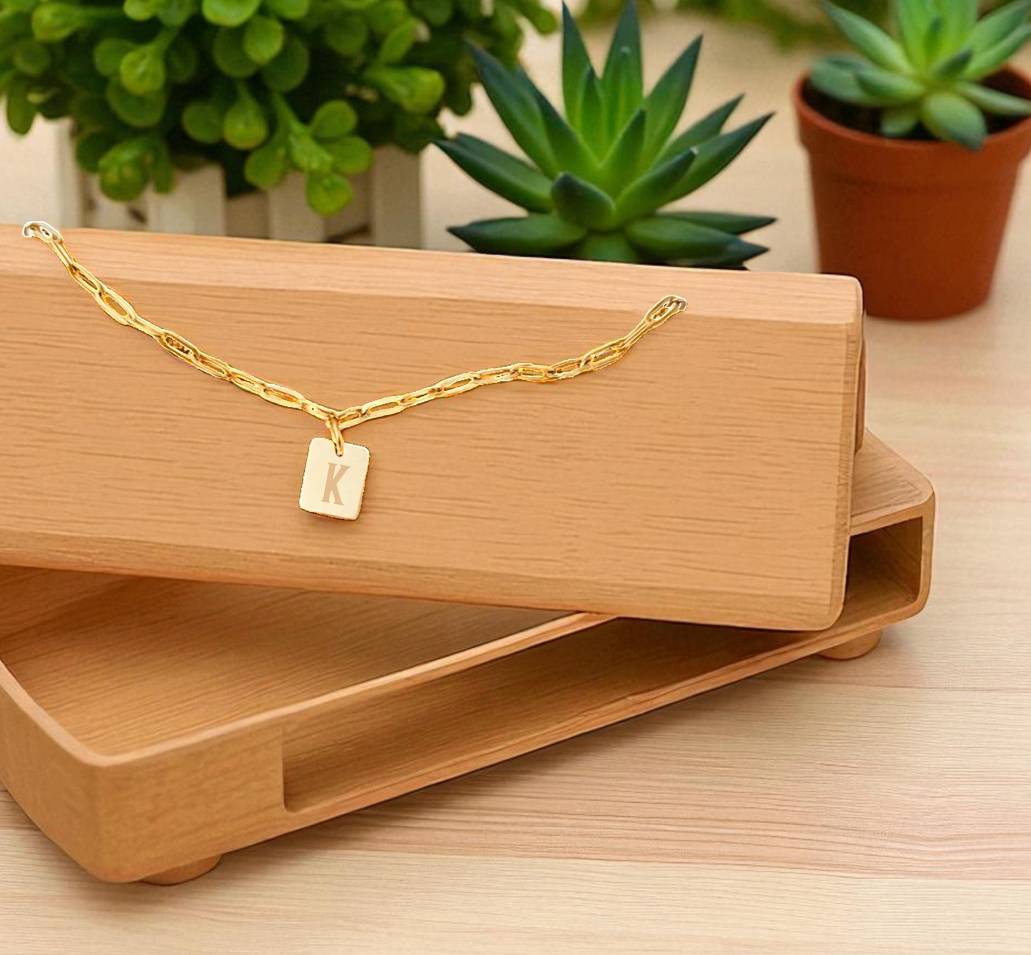 Personalized engraved ankle bracelet – minimalist custom jewelry for bridesmaids or friends