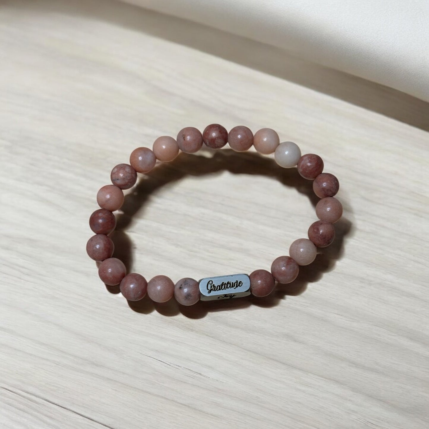 Personalized Stone Bracelet – Custom Engraved Natural Stone Jewelry Gift for Her, Mom, Sister