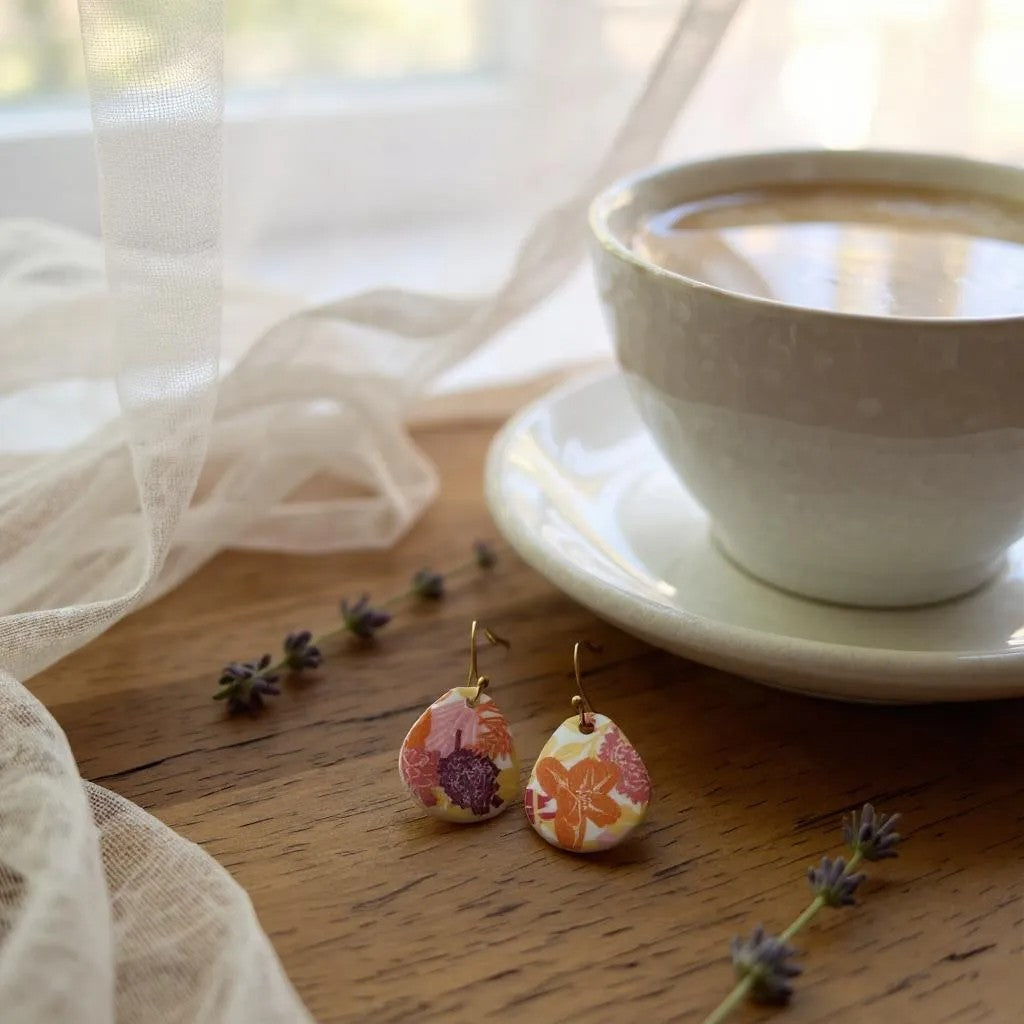 Handmade Fall Drop Earrings – Autumn Dangle Jewelry with Gold or Silver Hooks, Gift for Her