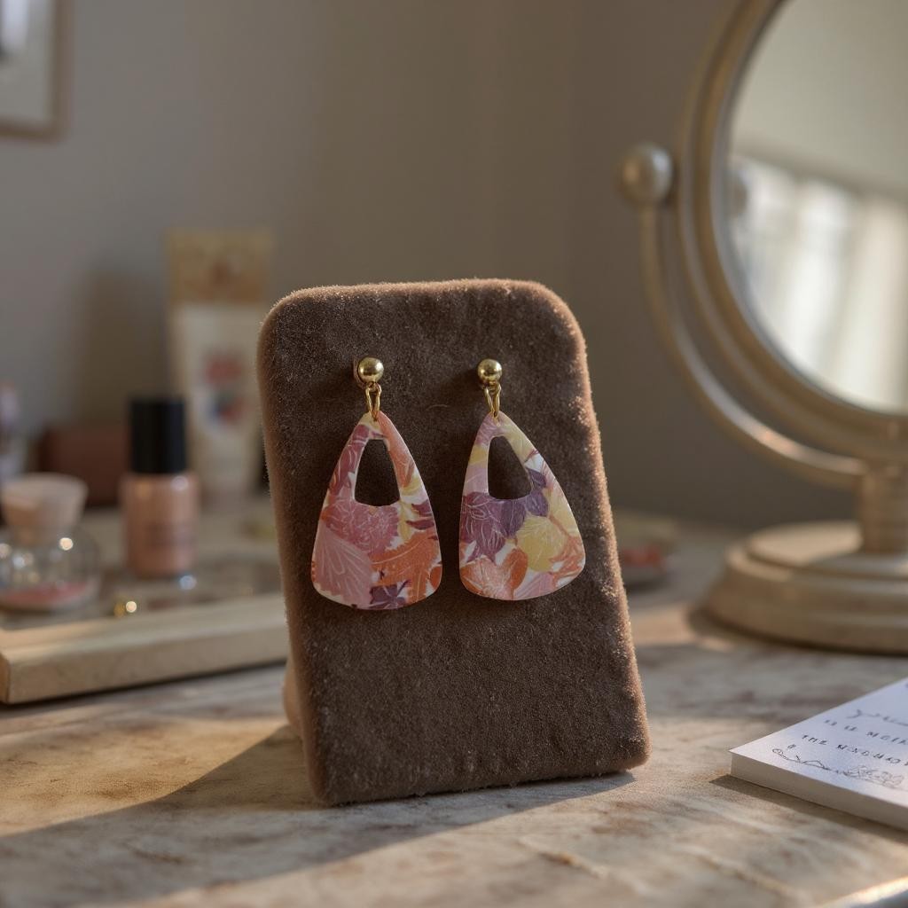 Handmade Fall Drop Earrings – Autumn Dangle Jewelry with Gold or Silver Hooks, Gift for Her