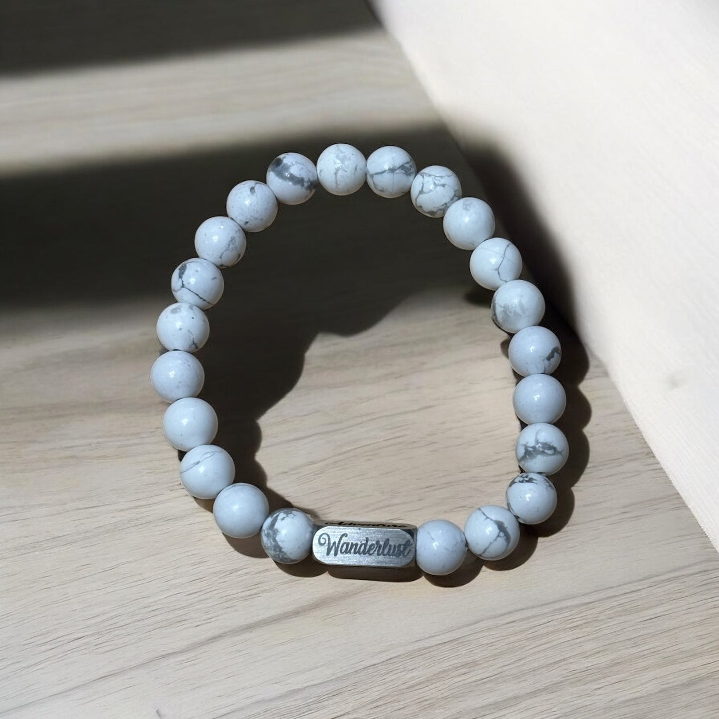 Personalized Stone Bracelet – Custom Engraved Natural Stone Jewelry Gift for Her, Mom, Sister