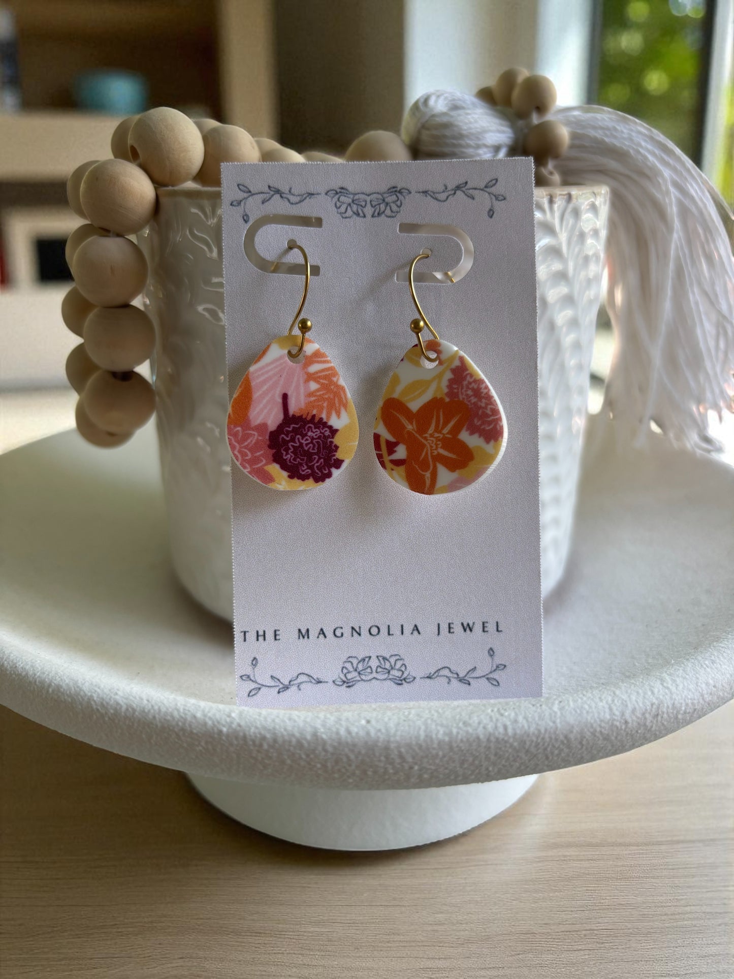 Handmade Fall Drop Earrings – Autumn Dangle Jewelry with Gold or Silver Hooks, Gift for Her