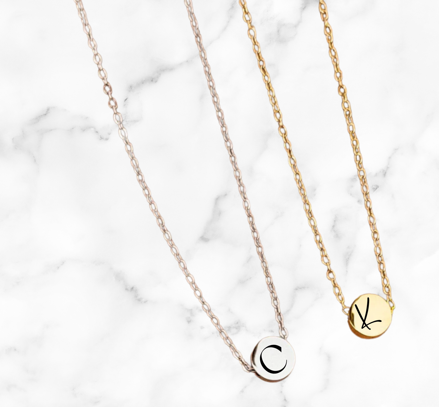 Minimalist Round Monogram Pendant Necklace – Custom Initial Jewelry Gift for Her, Bridesmaid or Best Friend