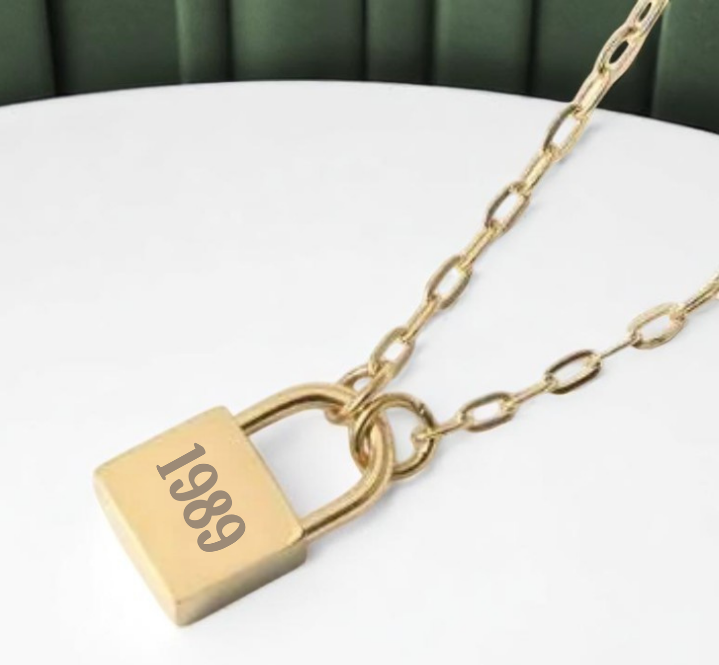 Personalized Engraved Lock Necklace – Custom Initial Jewelry Gift for Her, Girlfriend, or Daughter