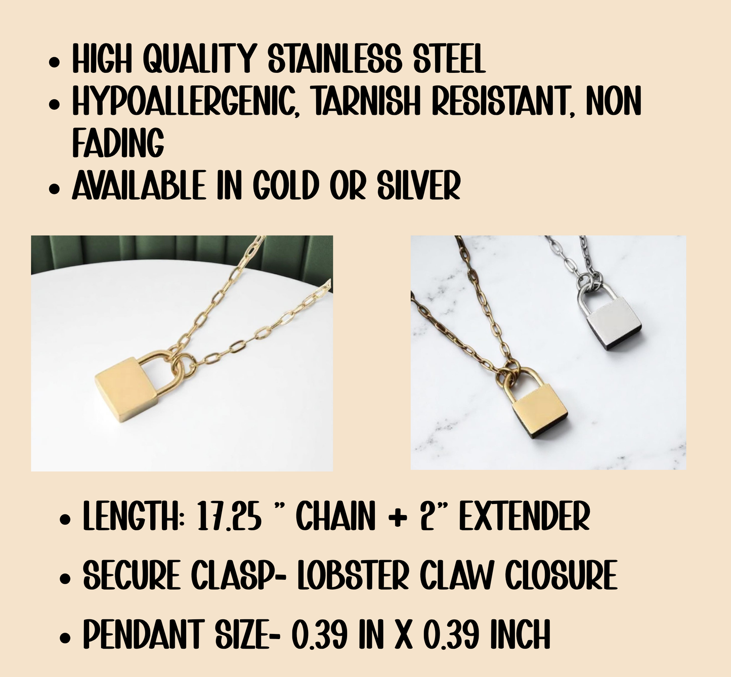 Personalized Engraved Lock Necklace – Custom Initial Jewelry Gift for Her, Girlfriend, or Daughter