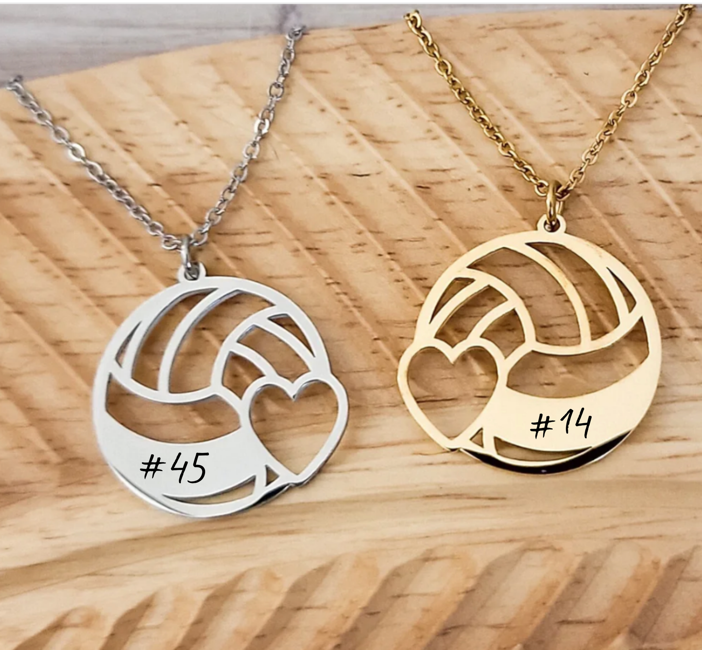 Personalized Volleyball Pendant Necklace – Custom Engraved Gift for Volleyball Players, Coaches & Sports Fans