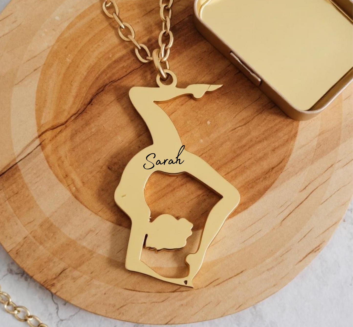 Personalized Gymnastics Necklace – Custom Engraved Pendant Gift for Gymnasts, Moms & Coaches