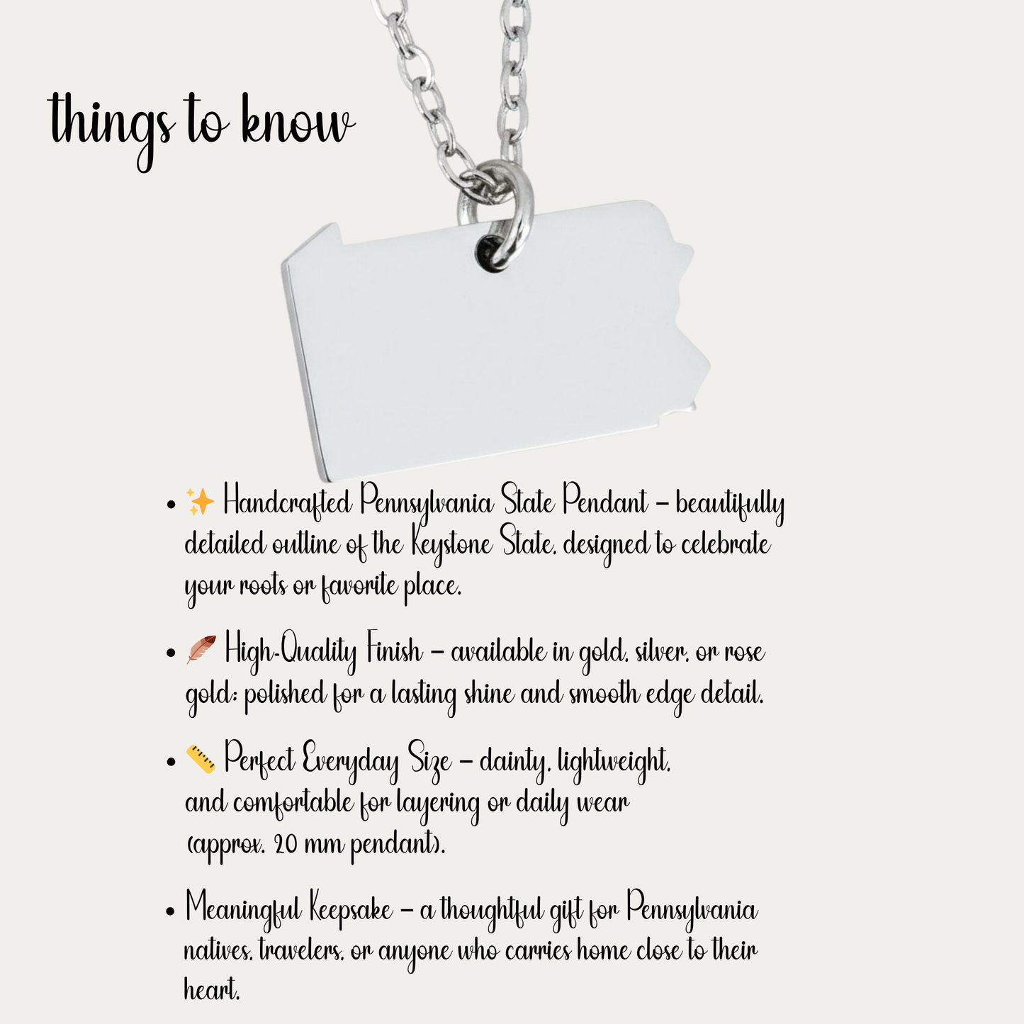 Pennsylvania Coordinates Necklace – Custom GPS Location Pendant, Personalized PA Jewelry