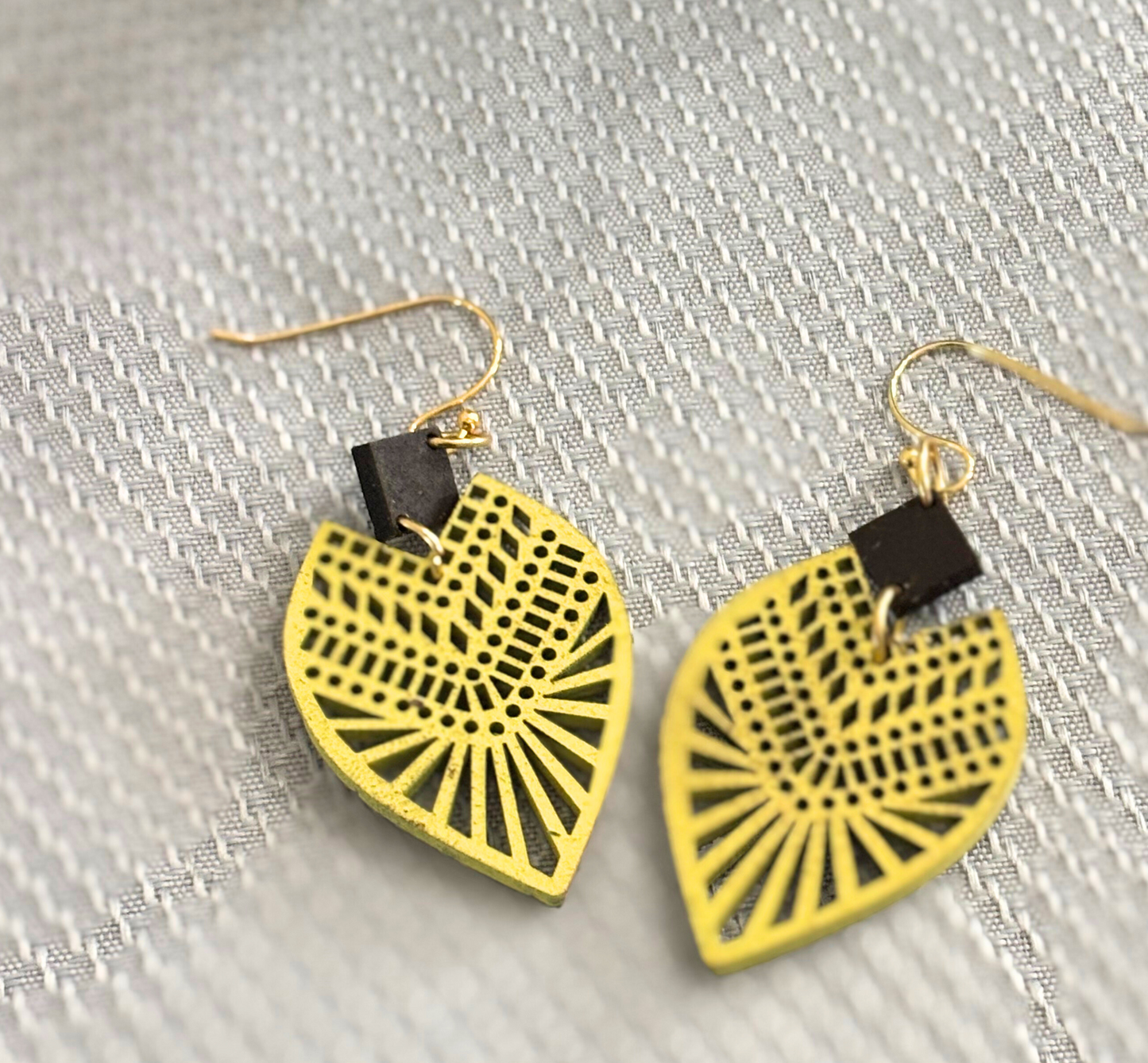 Boho Wooden Teardrop Earrings – Lightweight Handcrafted Statement Dangles for Women with Hypoallergenic Hooks