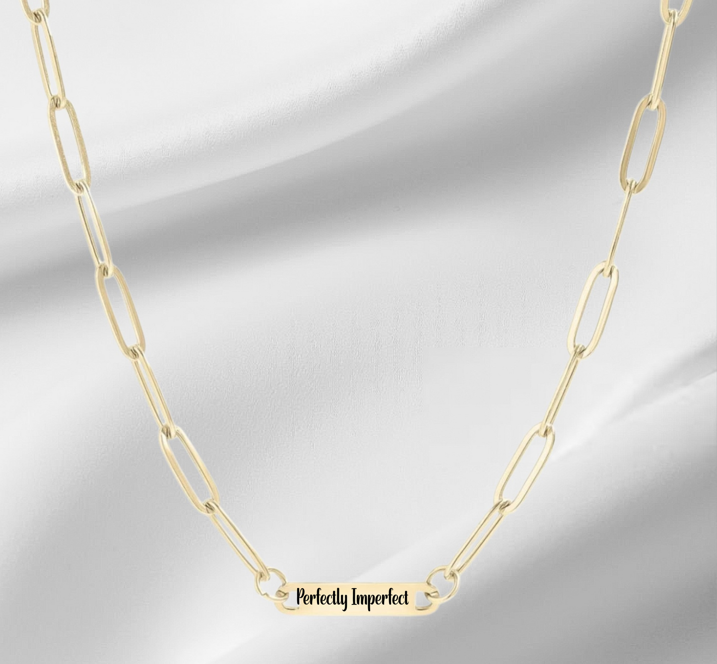 Personalized Name Necklace – Elegant Paperclip Chain Gift for Her