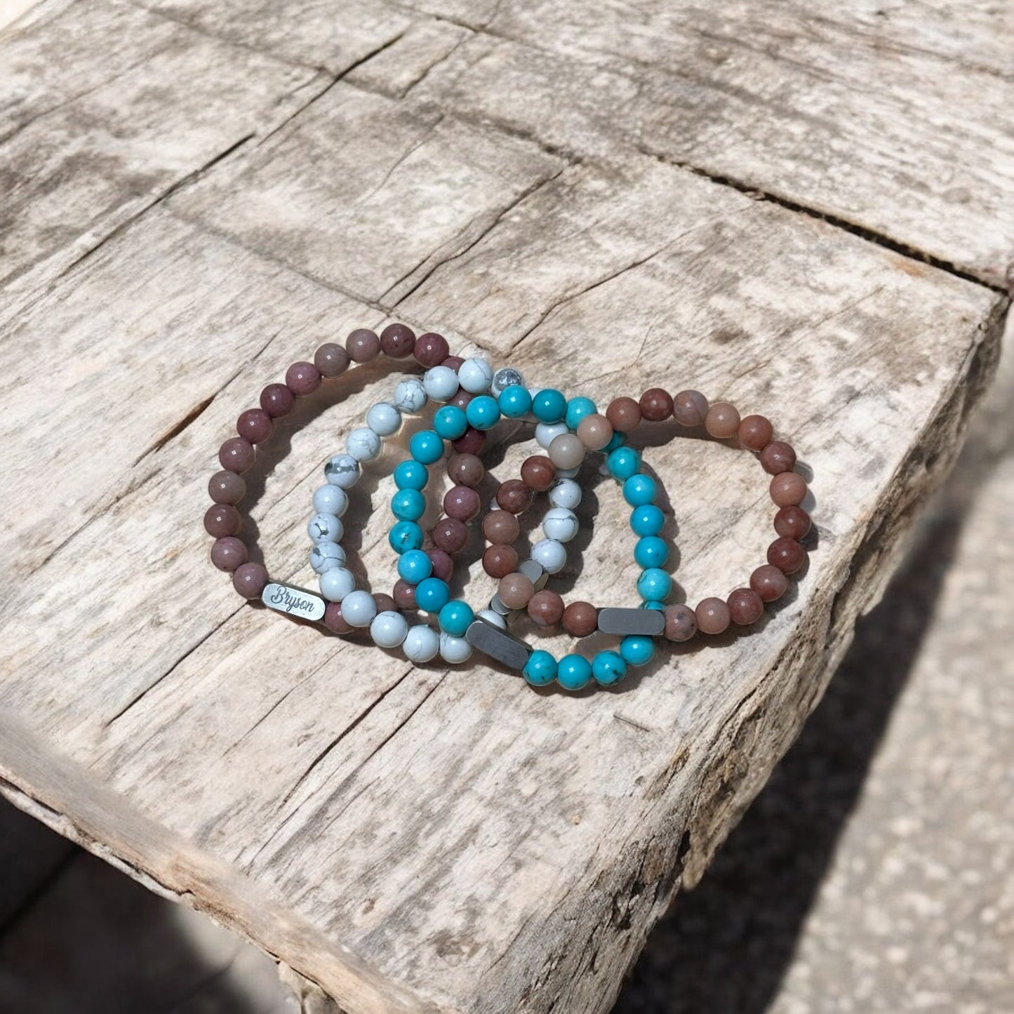 Personalized Inspirational Stone Bracelet – Custom Engraved Gift for Best Friend, Her, or You