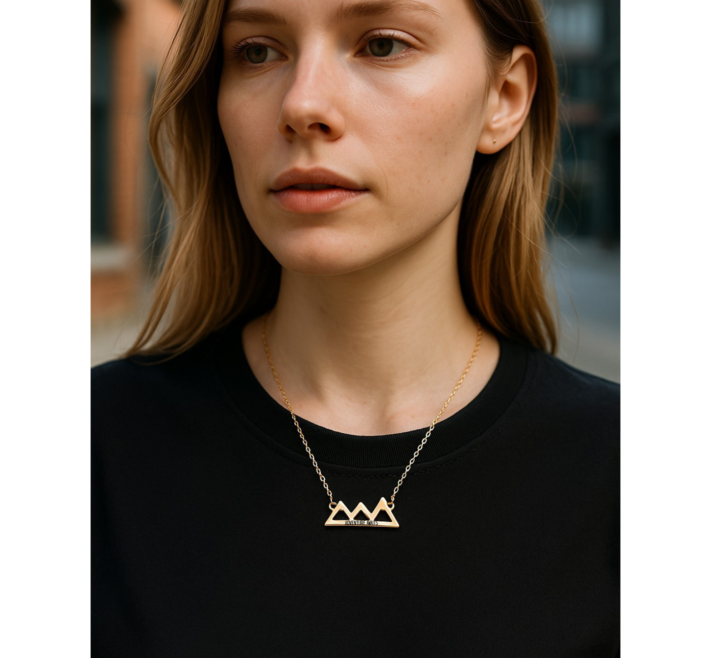 Engraved Mountain Pendant Necklace – Personalized Adventure Jewelry with Quote, Name, or GPS Coordinates