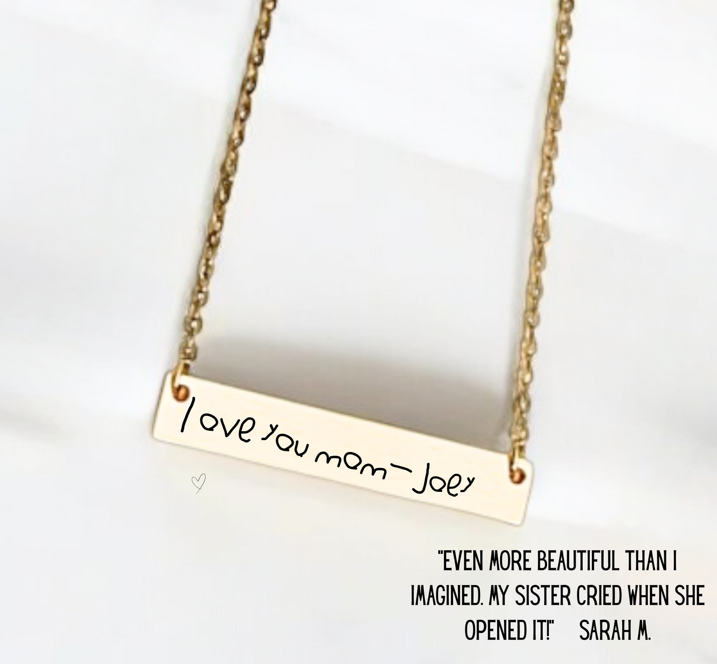 Custom Handwriting Necklace – Actual Handwritten Note Jewelry in Gold or Silver, Memorial Keepsake Gift for Her