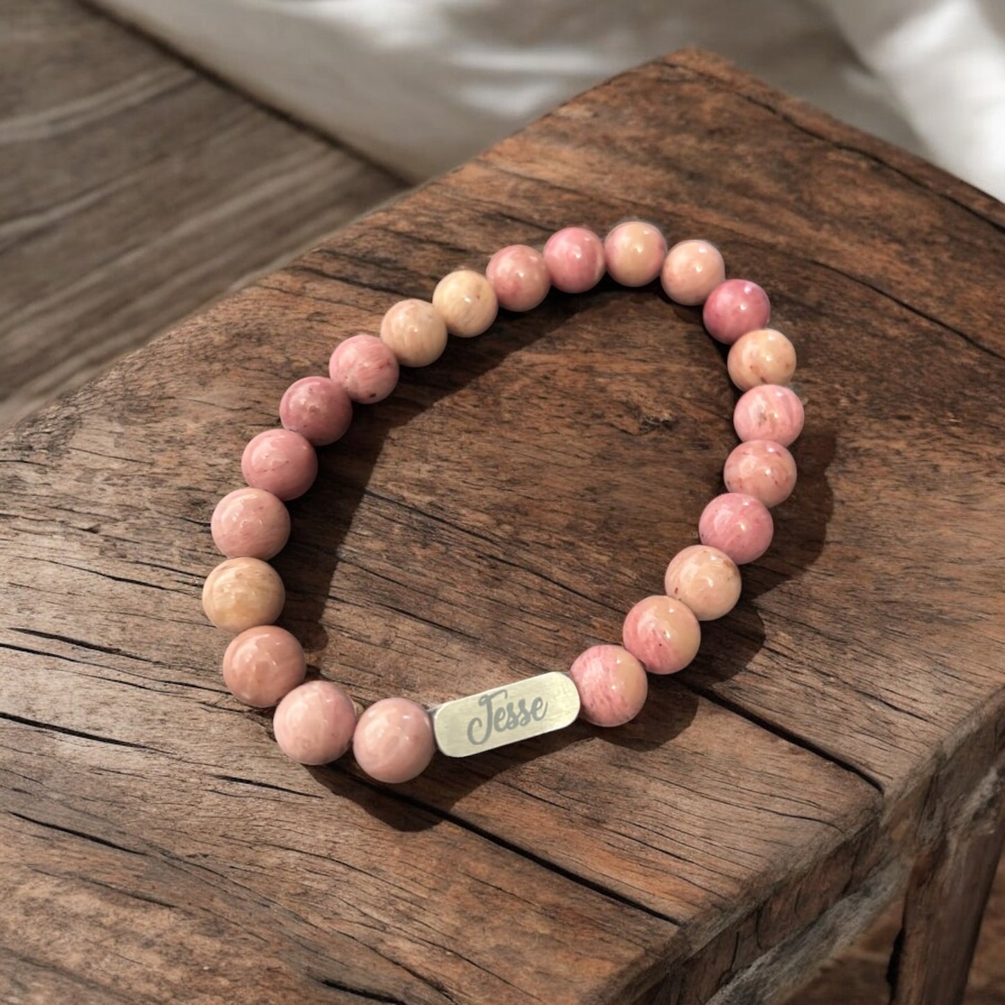 Personalized Inspirational Stone Bracelet – Custom Engraved Gift for Best Friend, Her, or You