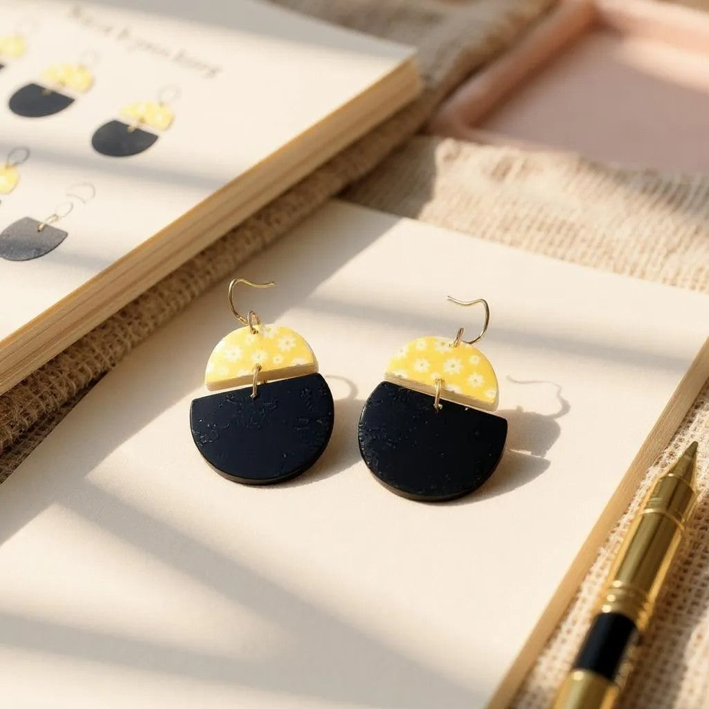 Handmade Layered Daisy Earrings – Lightweight Acrylic Flower Jewelry for Women & Nature Lovers