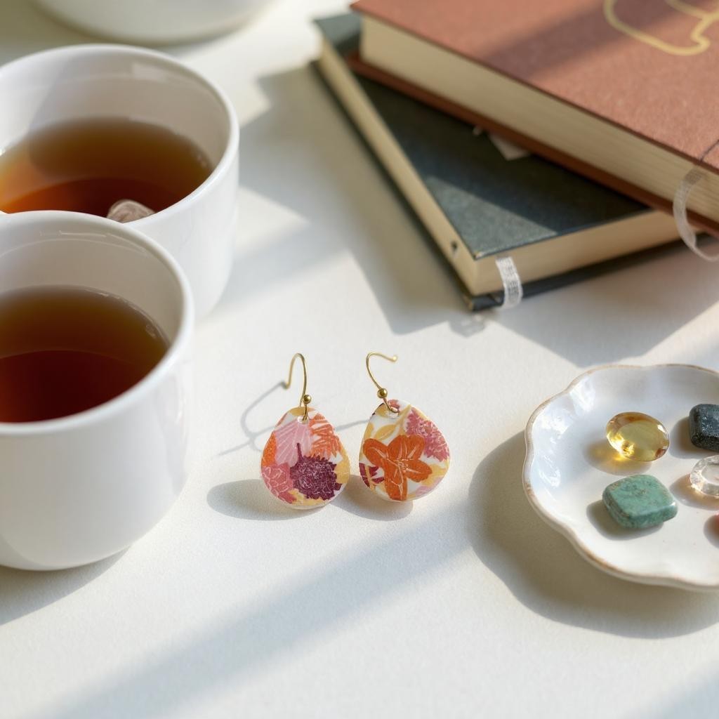 Handmade Fall Drop Earrings – Autumn Dangle Jewelry with Gold or Silver Hooks, Gift for Her