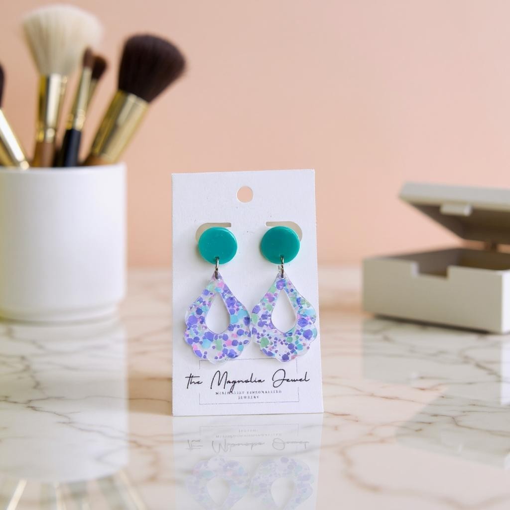 Color Pop Acrylic Drop Earrings – Bold Pink, Purple & Teal Fun Shape Statement Jewelry for Teens, Girls & Color Lovers