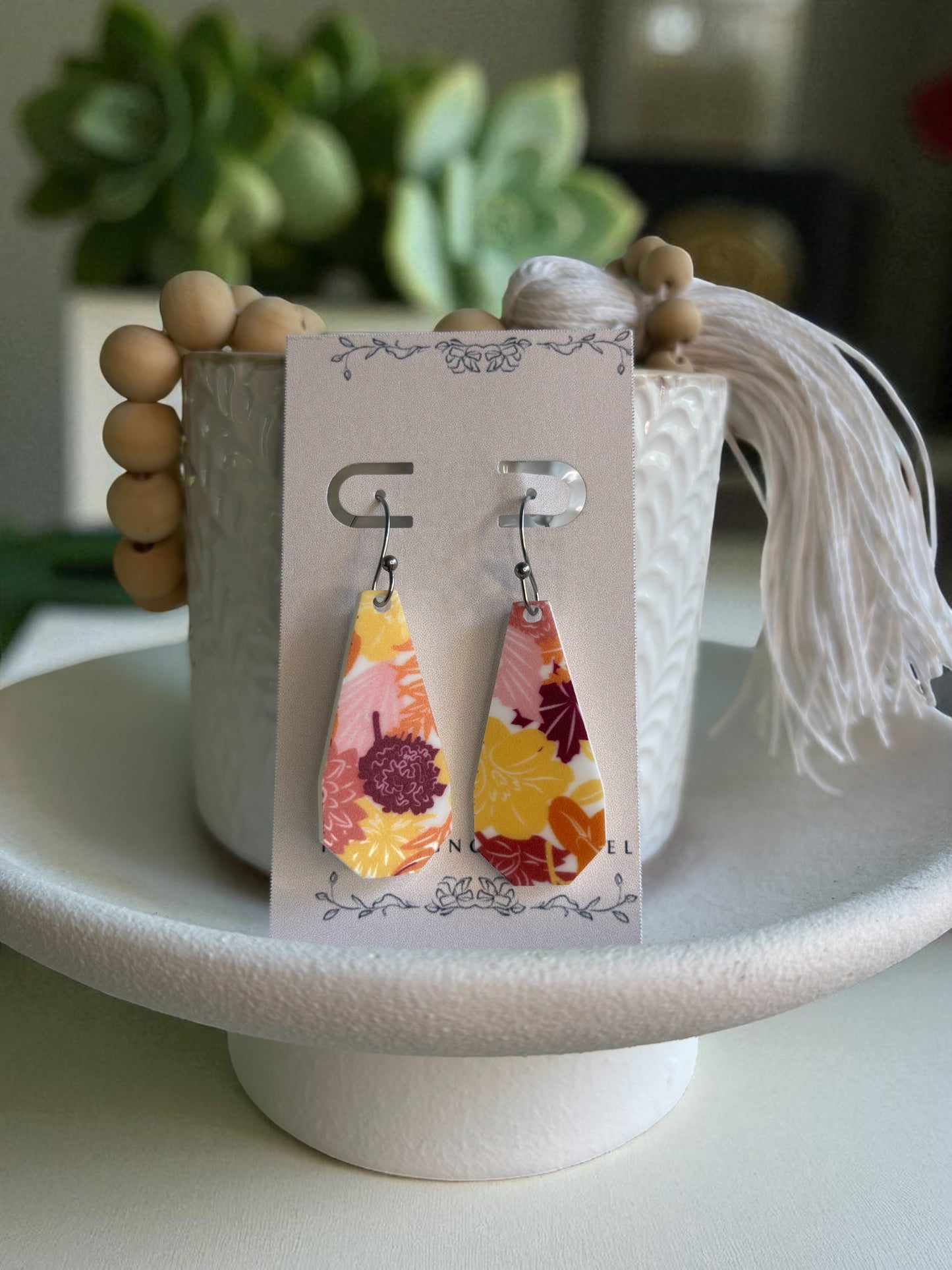 Handmade Fall Leaf Drop Earrings – Autumn Jewelry with Hypoallergenic Gold or Silver Hooks, Gift for Her