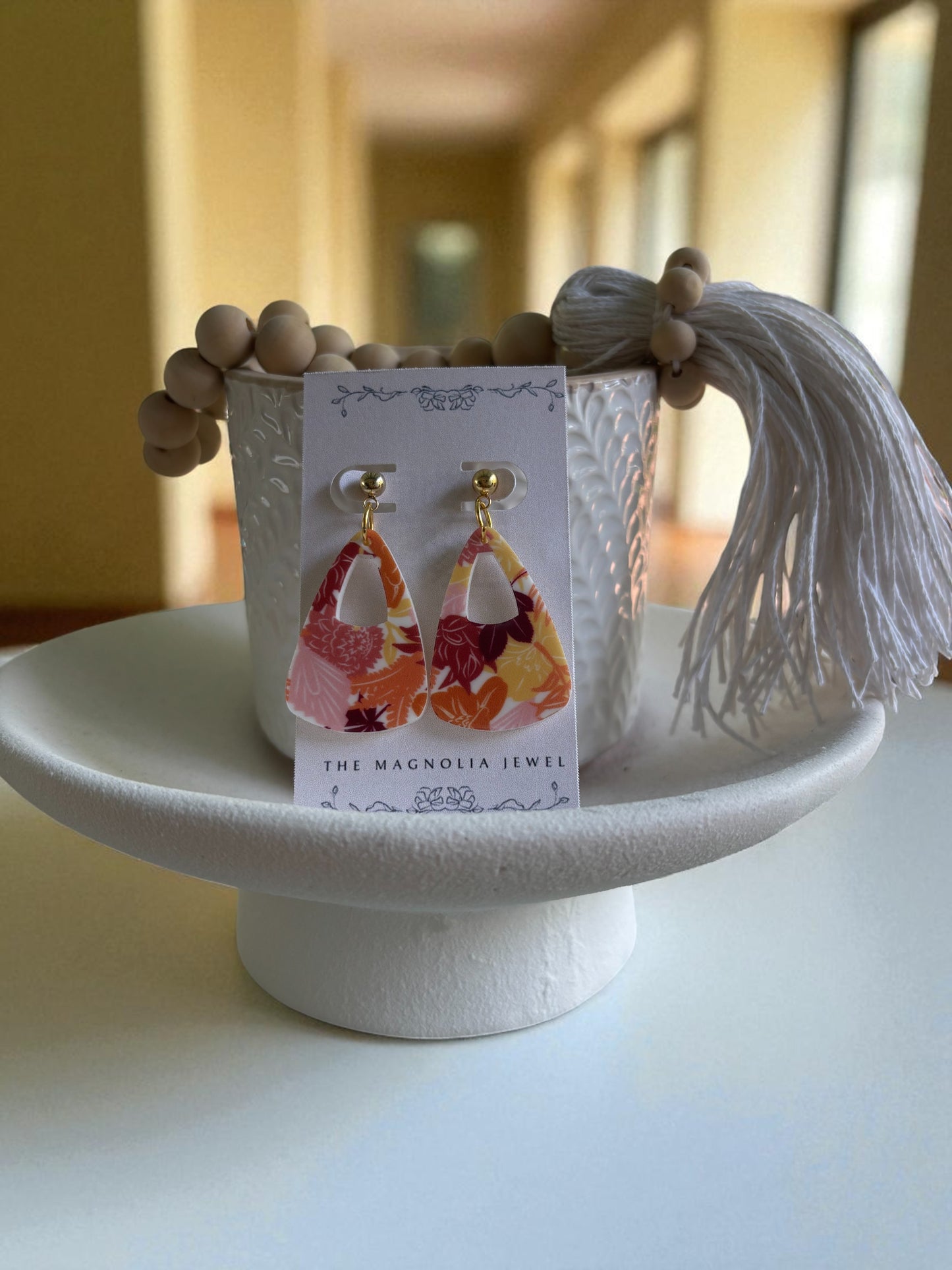 Handmade Fall Drop Earrings – Autumn Dangle Jewelry with Gold or Silver Hooks, Gift for Her