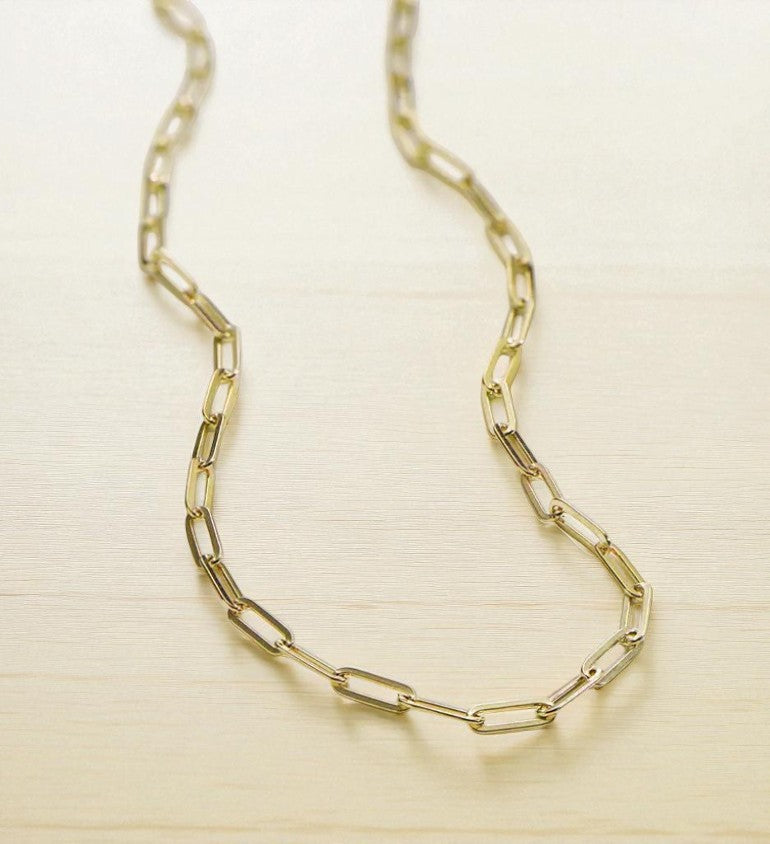 Paperclip Chain Necklace – Minimalist Gold or Silver Name Necklace, Trendy Layering Jewelry, Gift for Her